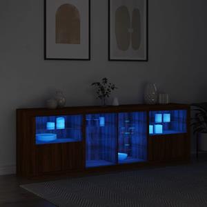 vidaXL Dressoir met LED-verlichting 202x37x67 cm bruineikenkleurig