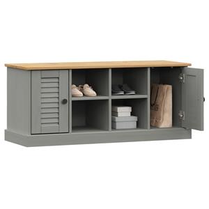 vidaXL Schoenenbank VIGO 106x35x45 cm massief grenenhout grijs