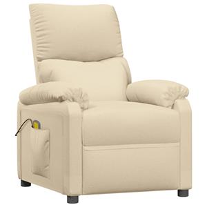 vidaXL Massagestoel stof crèmekleurig