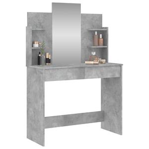 vidaXL Kaptafel met spiegel 96x39x142 cm betongrijs