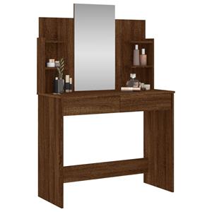 vidaXL Kaptafel met spiegel 96x39x142 cm bruin eikenkleur