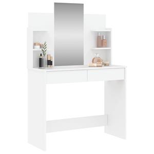 vidaXL Kaptafel met spiegel 96x39x142 cm wit