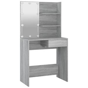 vidaXL Kaptafel met LED-verlichting 74,5x40x141 cm grijs sonoma eiken