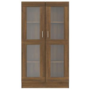 vidaXL Kleiderschrank Vitrinenschrank Braun Eiche-Optik 82,5x30,5x150cm Holzwerkstoff Glas V