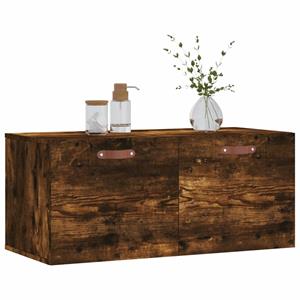 vidaXL Wandkast 80x36,5x35 cm bewerkt hout gerookt eikenkleurig