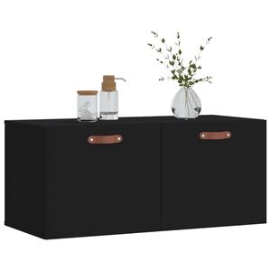 vidaXL Fächerschrank Wandschrank Schwarz 80x36,5x35 cm Holzwerkstoff (1-St)