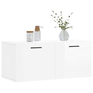 vidaXL Kleiderschrank Wandschrank Hängeschrank Aufbewahrung Hochglanz-Weiß 80x36,5x35 cm Hol