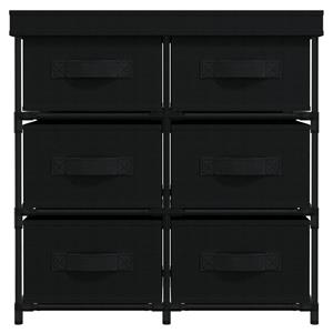 vidaXL Aktenschrank Aufbewahrungsschrank mit 6 Schubladen 552955 cm Schwarz Stahl