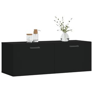 vidaXL Kleiderschrank Wandschrank Schwarz 100x36,5x35 cm Holzwerkstoff