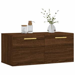 vidaXL Wandkast 80x36,5x35 cm bewerkt hout bruin eikenkleur