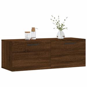 vidaXL Wandkast 100x36,5x35 cm bewerkt hout bruin eikenkleur