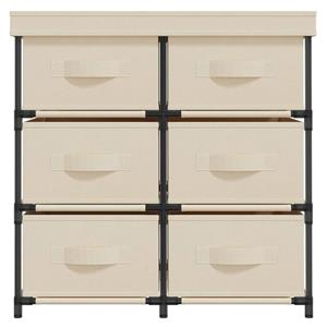 vidaXL Aktenschrank Lagerschrank mit 6 Schubladen 552955 cm Creme Stahl