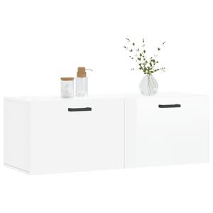 vidaXL Kleiderschrank Wandschrank Hängeschrank Aufbewahrung Hochglanz-Weiß 100x36,5x35 cm Ho