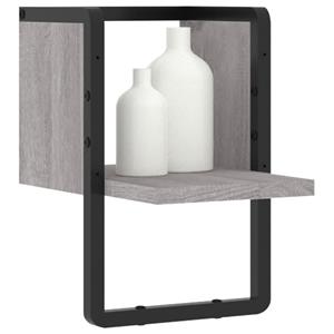 vidaXL Wandschap met stang 20x25x30 cm grijs sonoma eikenkleurig