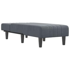 vidaXL Chaise longue fluweel donkergrijs