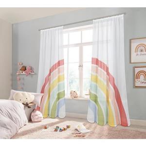 Lüttenhütt Gardine "Regenbogen", (2 St.), Kindergardine, gewebt, bedruckt, verschiedene Größen, 2-er Set