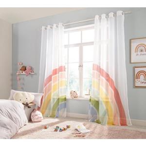 Lüttenhütt Gardine "Regenbogen", (2 St.), Kindergardine, bedruckt, gewebt, 2-er Set