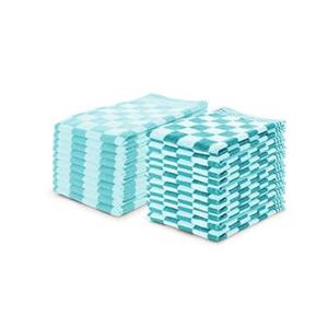 Elegance Theedoeken & Keukendoeken Set Blok - turquoise - set van 20