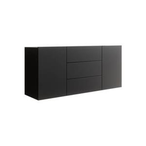 Meubella Dressoir Asilento - Mat zwart - 140 cm