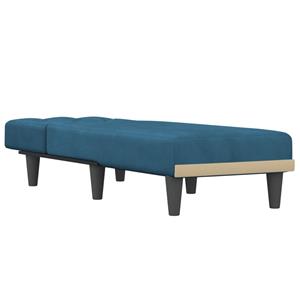 vidaXL Chaise longue fluweel blauw