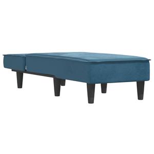 vidaXL Chaise longue fluweel blauw