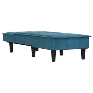 vidaXL Chaise longue fluweel blauw