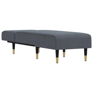 vidaXL Chaise longue fluweel donkergrijs