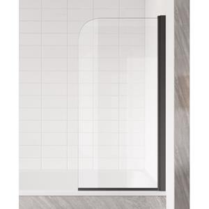 Badplaats Badwand Torino 60 x 140 cm - Zwart - Badscherm Draaibaar 5 mm dik - Veiligheidsglas en Antikalk