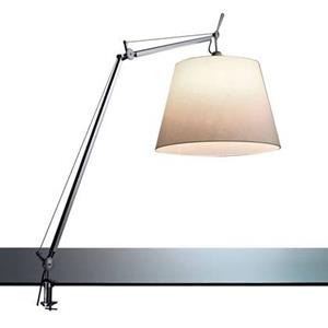 Artemide Tolomeo Mega klemlamp retrofit met dimmer 42cm perkament