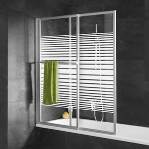 Schulte Badewannenaufsatz Komfort, 3 mm Sicherheitsglas, 2 tlg, ausziehbar, BxH: 70-118 x 140 cm, Querstreifen Dekor