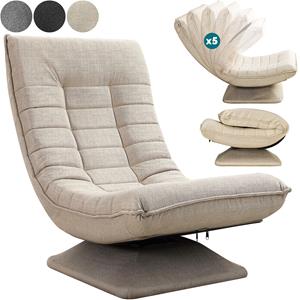 Casaria Relax Lounger Aberdeen Stof Crème