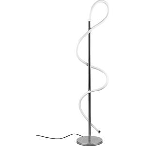 BES LED LED Vloerlamp - Trion Argino - 28W - Natuurlijk Wit 4000K - Dimbaar - Chroom - Metaal