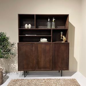 Livingfurn Wandkast Elan Mangohout, 135cm - Bruin