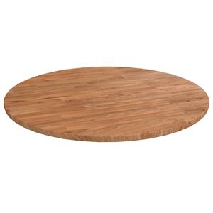 VidaXL Tafelblad rondØ 60x1,5 cm bewerkt massief eikenhout lichtbruin