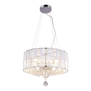 Decken Pendel Leuchte Kristall Hänge Lampe Chrom Ess Zimmer Kronleuchter Luster silber-metallic Globo 15091H