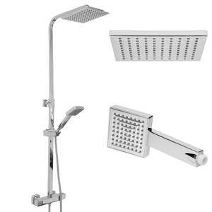 ecdgermany Ecd Germany - Duschsystem mit Thermostat Mischbatterie, Silber verchromt, Edelstahl Duschset Duscharmatur Regendusche und Handbrause, Duschsäule mit