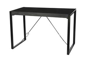 Livingfurn Bartafel Norris Mangohout en staal, 140 x 80cm - Zwart