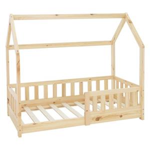 ML-Design Naturel Houten Kinderbed 140x70 Cm Met Beschermer En Lattenbodem