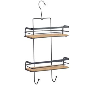 MSV Doucherekje Hangend - 2-laags - Bamboe Hout - Metaal - H49 Cm