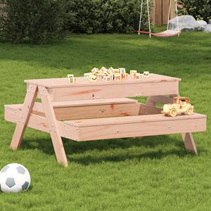 vidaXL Picknicktafel met zandbak voor kinderen massief douglashout