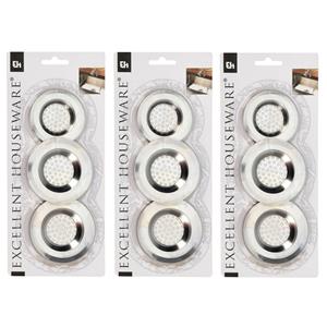Excellent Houseware Gootsteenfilters - 9x stuks - metaal -