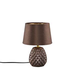 BES LED LED Tafellamp - Trion Aroniz - E14 Fitting - Rond - Bruin - Keramiek