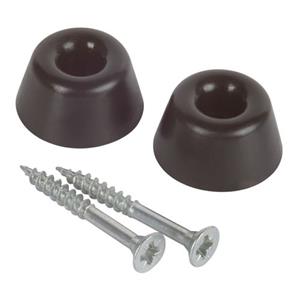 Fix-O-Moll Wanddeurstop + Schroef Zwart 21x10mm 2 St