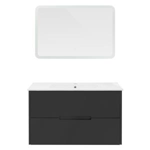 Badmöbel Set 3-Teilig Grau aus MDF ML-Design