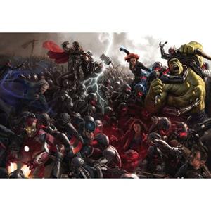 Komar Vlies Op Frame The Avengers Antraciet Grijs, Groen En Rood - 60 Cm X 40 Cm