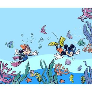 Komar Fototapete Vlies Fototapete -Mickey & Minnie Coral Reef - Größe 300 x 250 cm, glatt, bedruckt, (Packung, 1 St)