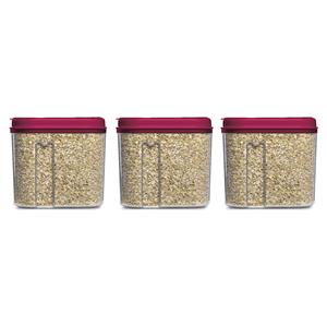 PlasticForte Voedselcontainer strooibus - 3x - roze - 1000 ml - kunststof - 15 x 8 x 14 cm - voorraadpot -