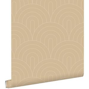 ESTAhome Behang Art Deco Bogen Donker Beige - 50 X 900 Cm - 139778