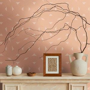 Livingwalls Behang Art Deco Motief Oranje En Roest Bruin - 53 Cm X 10,05 M
