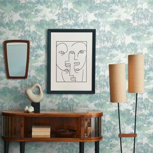 Livingwalls Behang Bloemmotief Meerkleurig, Groen, Wit, Oranje En Blauw